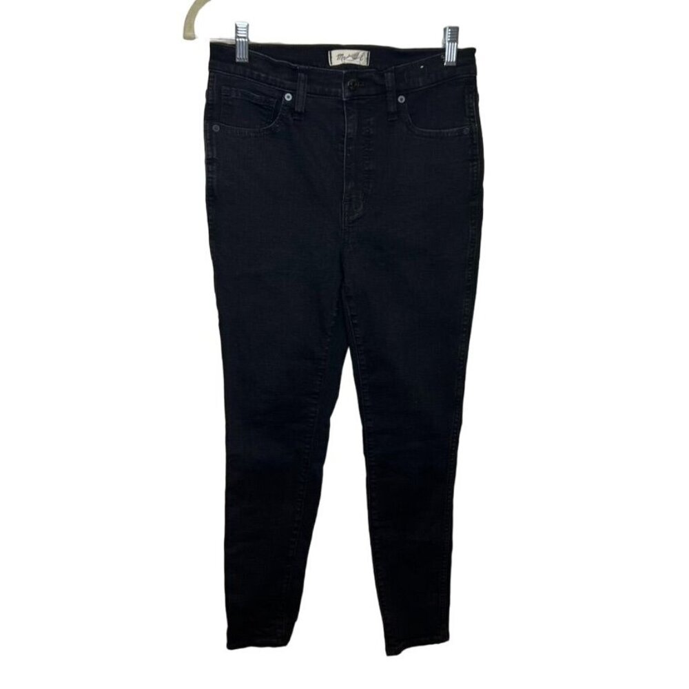 Madewell 10" High-Rise Skinny Jeans Size 28 Black Wash Denim